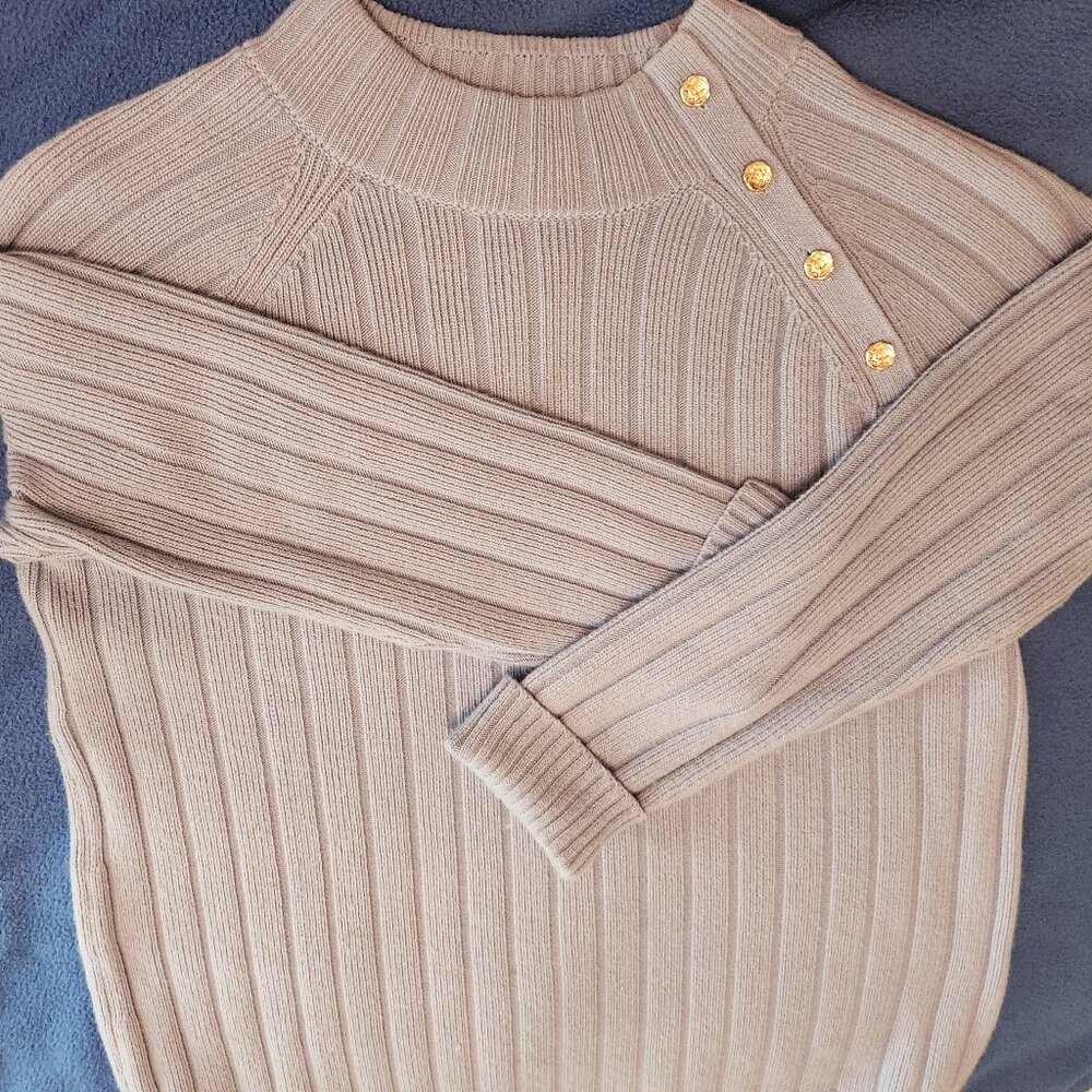 Talbots Light Blue Ribbed Long Sleeved Sweater